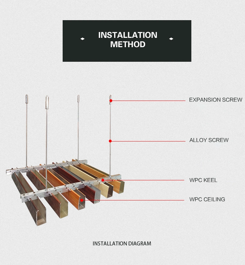 WPC Board Ceiling Design Baffle Ceiling Stretch PVC Film Ceiling