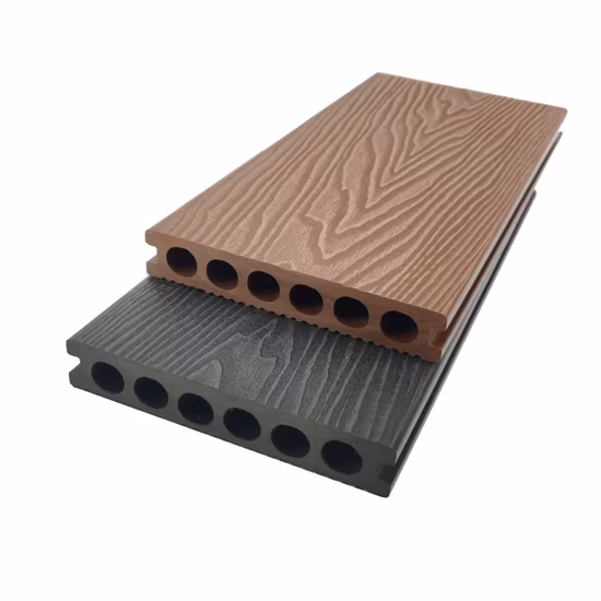 Панель WPC с тиснением и круглыми отверстиями для улицы, бассейна или сада